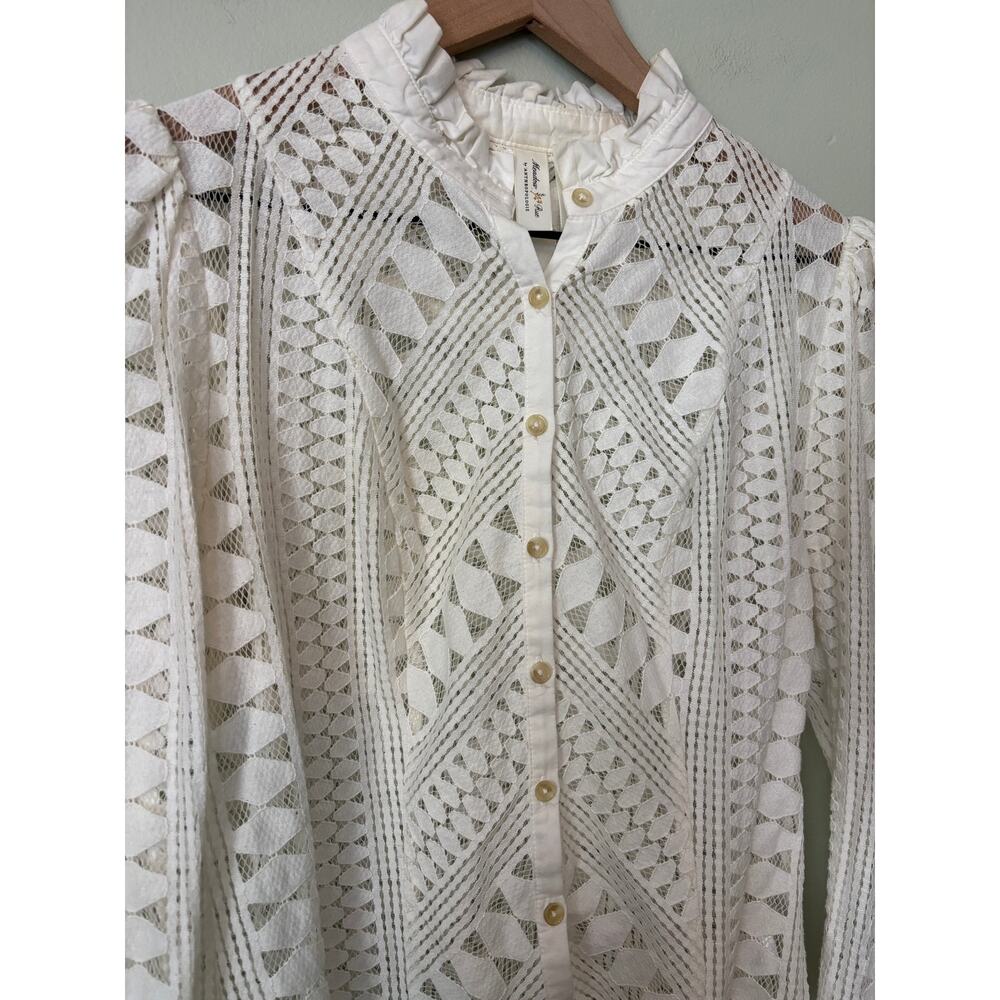 Meadow Rue Anthropologie Lace Blouse Size 2 Romantic - Picture 3 of 9